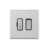 Hilton 13A Fused Unit With Double Pole Switch - Brush Chrome with Black Insert