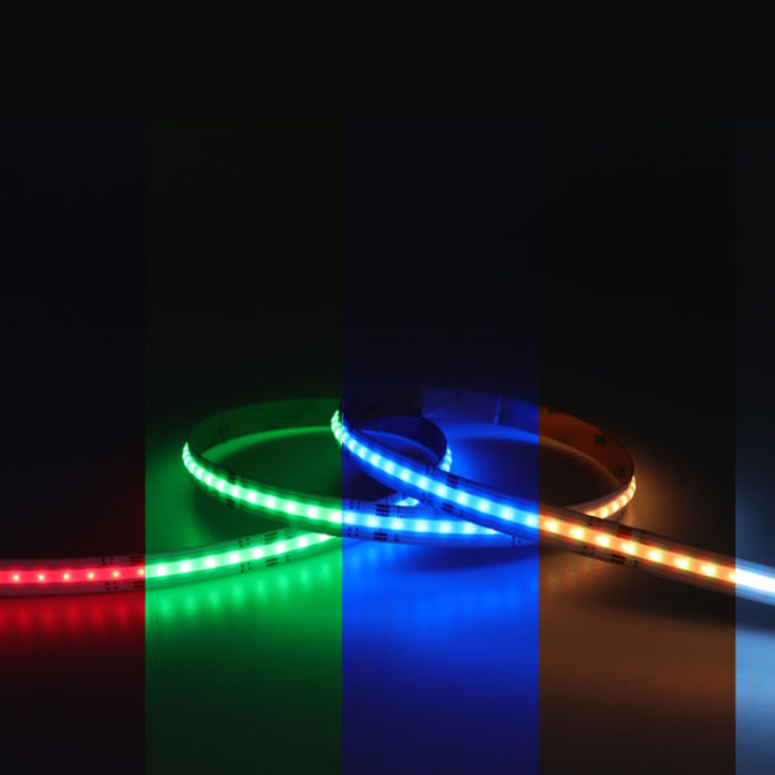 LED COB Strip RGBW(6K) Light, Seamless, 12mm Wide IP65 5M-20M Reel