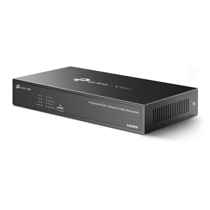 TP-Link VIGI 4-Channel PoE+ Network Video Recorder – 4K HDMI Output, 80Mbps Bandwidth