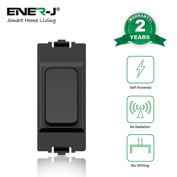 Ener J WS1070B Wireless & Batteryless Kinetic Grid Switch, Black