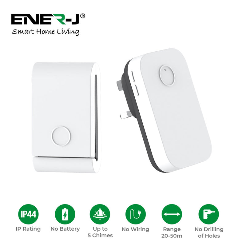 Ener-J Wireless Kinetic Doorbell and Chime with UK Plug
