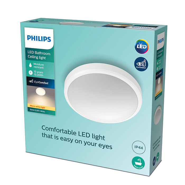 Philips Doris CL257 Functional Ceiling Light 17W 27K Chrome IP44
