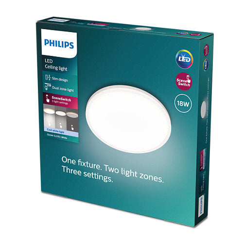 Philips Functional CL570 Ozziet Ceiling Light 18W 27K - White