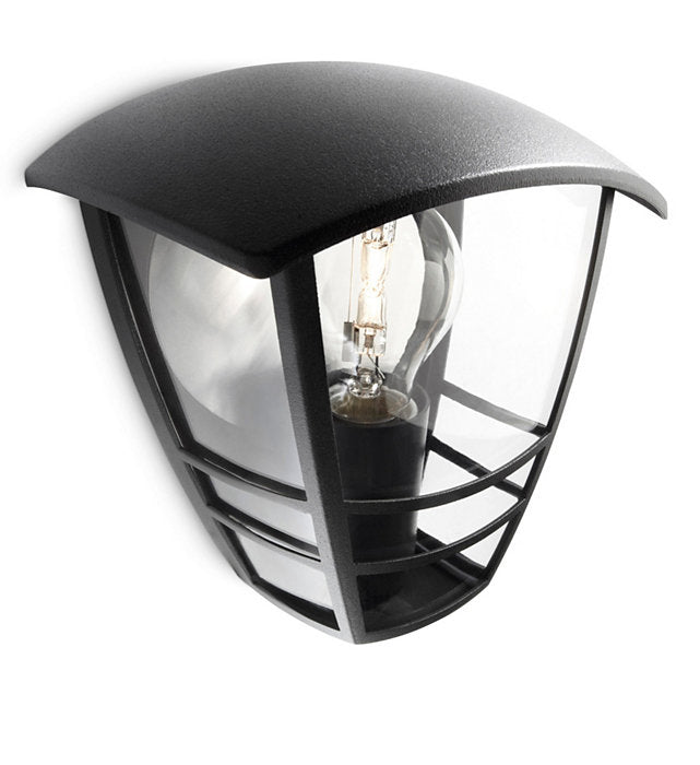 Philips Creek 1x60W 230V Up Outdoor Wall Lantern Black
