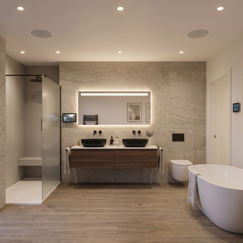 Lithe Audio 6.5" Bluetooth 5 IP44 Bathroom Ceiling Speakers – Pair (Master & Passive)