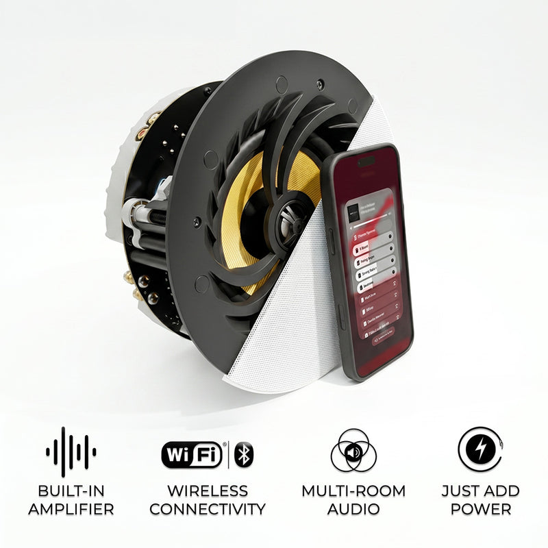 Lithe Audio Wi-Fi Ceiling Speaker (Pair - Active/Passive) - V2