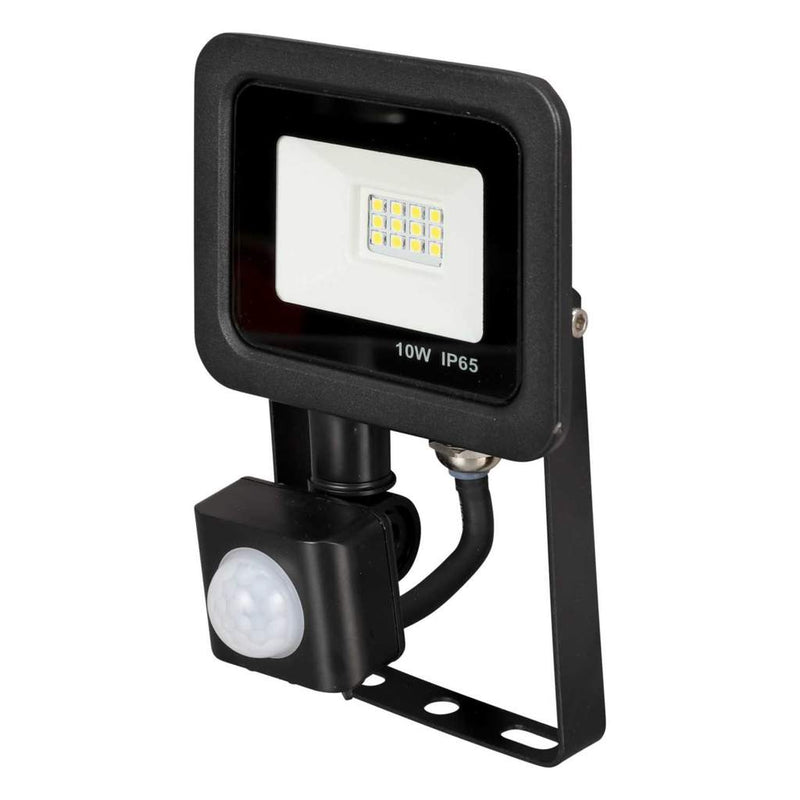 Megalux 10w PIR Floodlight 6500k Black + Override Function