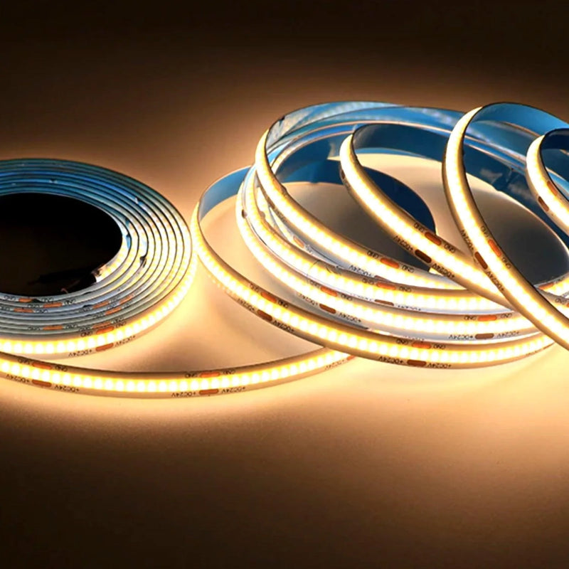 LED COB Strip 3000K Light, Seamless, 8mm Wide IP20 5M Reel