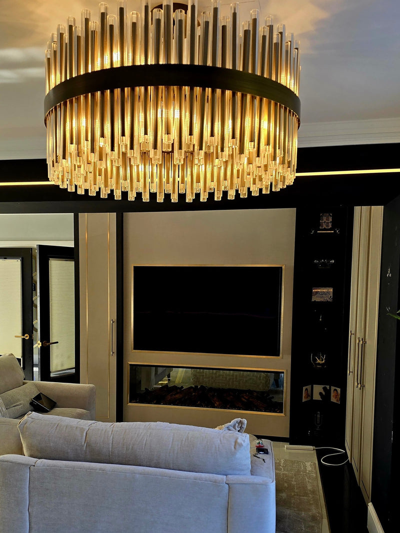 Colmar Round 80cm Antique Brass Chandelier - 50381
