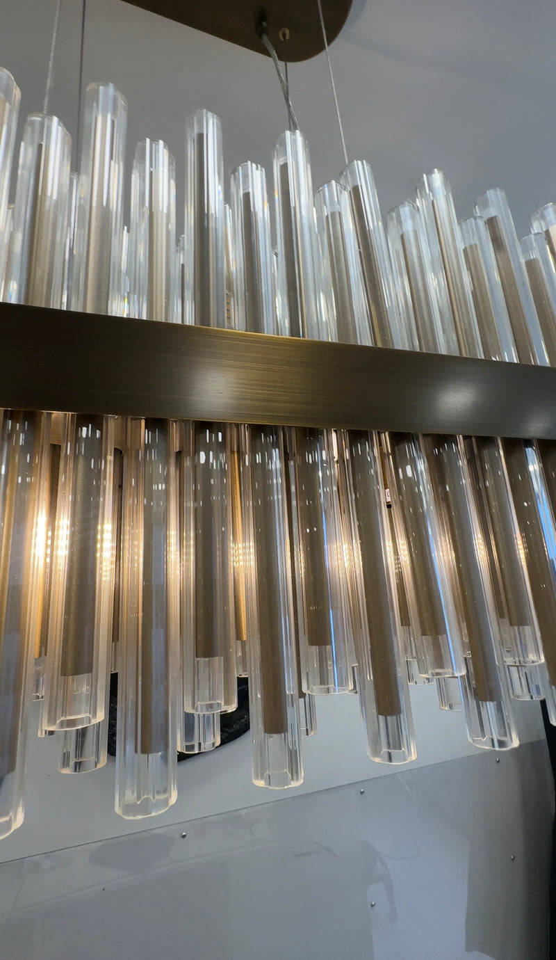 Colmar 100cm Linear Antique Brass Chandelier - 50382
