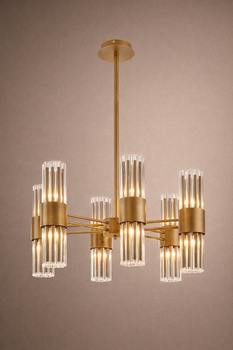 Colmar 6 Arm Antique  Brass Chandelier - 50379C