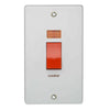 Crabtree 50A 2 Gang Double Pole Switch With Neon Printed ' - - '