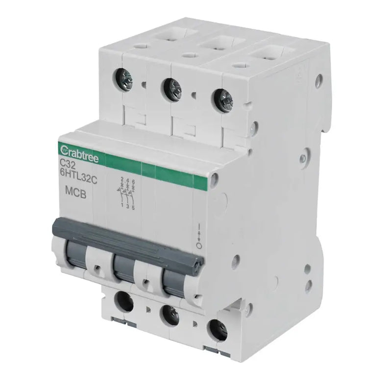 Crabtree Loadstar 6HTL32C 32A Triple Pole Type C 10kA MCB