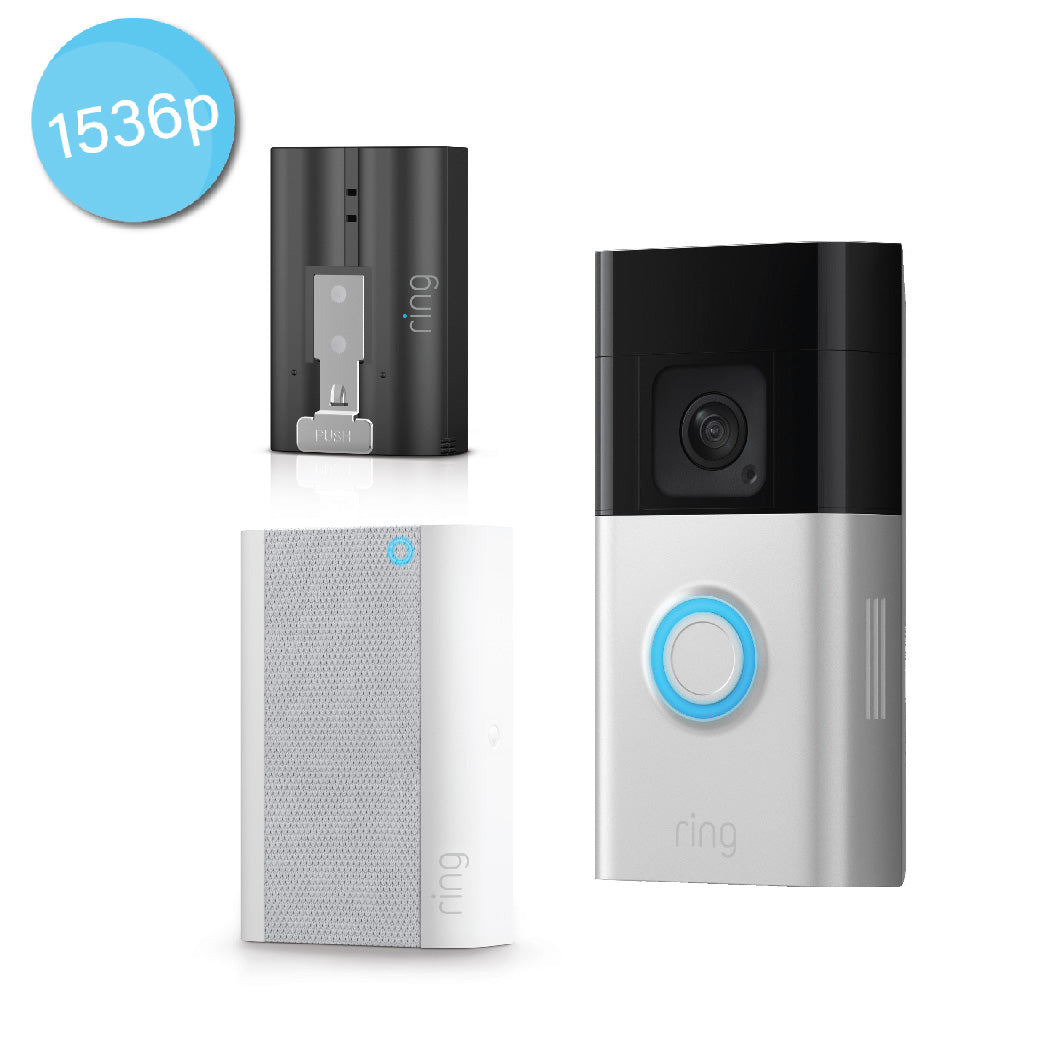 Ring Video Doorbell Pro 2nd Gen Battery (1536p) & Ring Chime Pro & Extra Quick Release Battery *BUNDLE*