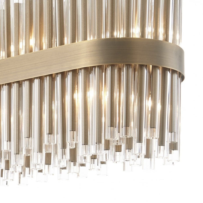 Column Long 100cm Antique Brass Chandelier