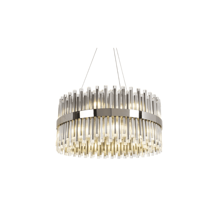 Column Round 80cm Nickel Chandelier