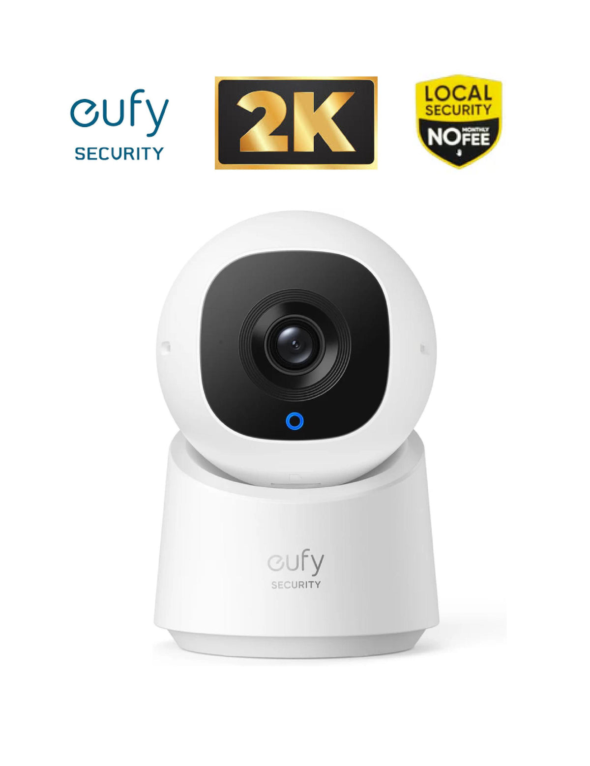 eufy 2K Ultra HD bewakingscamera voor binnen, zwenk- en kantelbaar, T8410223 eufy 2K Ultra HD bewakingscamera voor binnen, zwenk- en kantelbaar, T8410223