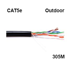 CAT5e External Outdoor Use COPPER Ethernet Network Cable UTP 305m Black