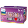 Philips Classic LED 40W A60 E27 Warm White, Non Dimmable Bulbs - Pack of 6