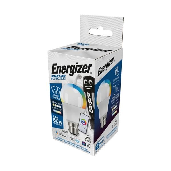 Energizer S18459 Smart B22 (BC) GLS 8.5W RGB CCT Bulb