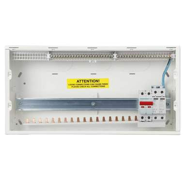 Hager VML118SODRK 18 Way 100A Metal CU Round KO + SPD