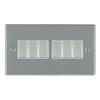 Hamilton 10AX 2 Way Rocker Switch - Satin Steel & Inserts