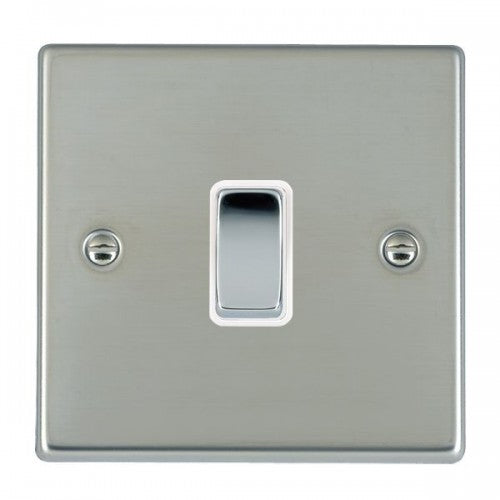 Hamilton 73DPBC-W 1 Gang 20AX Chrome Switch - Bright Steel and White Insert