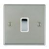 Hamilton 73DPBC-W 1 Gang 20AX Chrome Switch - Bright Steel and White Insert