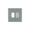 Hamilton 74SPSS-W 1 Gang 13A DP Fused Spur - Satin Steel & White Inserts