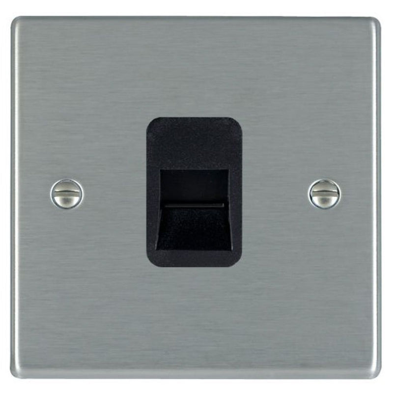 Hamilton 74TCMB 1 Gang Telephone Master, Satin Steel & Black