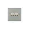 Hamilton 732X40 2 Gang 400W 2 Way Incandescent Resistive Leading Edge Push On/Off Dimmer Switch - Bright Steel