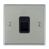 Hamilton 73TCSB 1 Gang Slave Telephone Socket - Polish Chrome & Black Insert