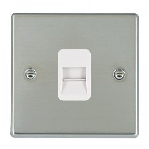 Hamilton 73TCSW Telephone Slave Socket Polished Chrome & White Insert