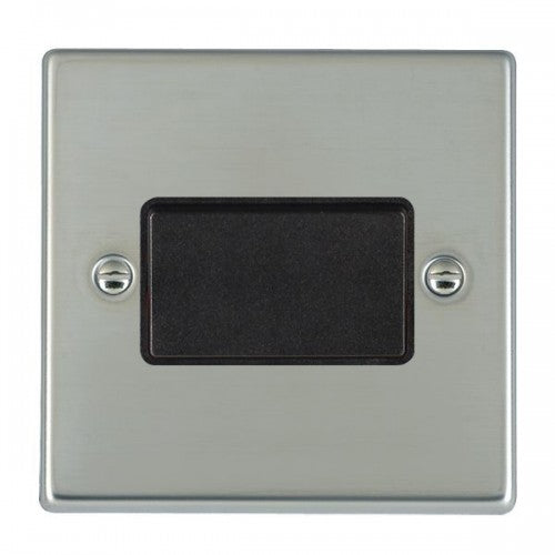 Hamilton 73TPBL-B 10A 1 Gang Triple Pole Black Fan Isolator Switch - Bright Steel