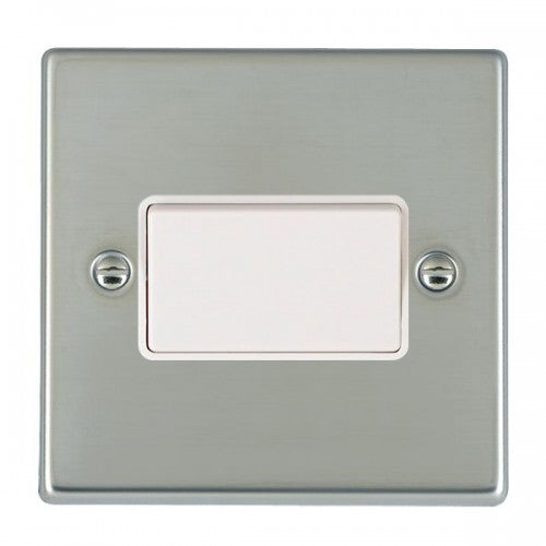 Hamilton 73TPWH-W 10A 1 Gang Triple Pole White Fan Isolator Switch - Bright Steel