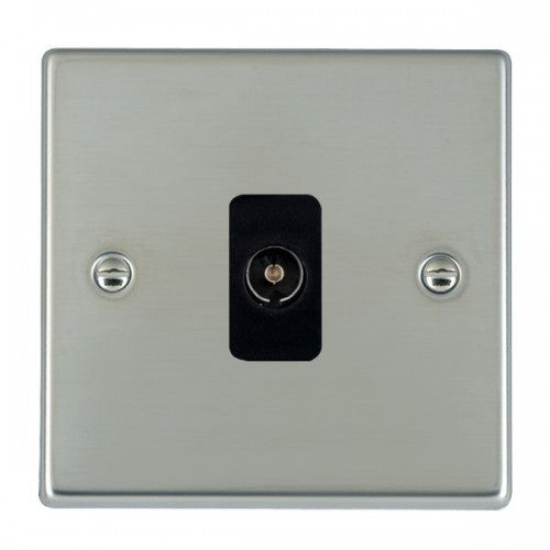 Hamilton TV 1 Gang Socket Coax - Polish Chrome with Inserts