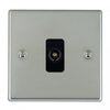 Hamilton TV 1 Gang Socket Coax - Polish Chrome with Inserts