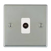 Hamilton 73TV-W TV 1 Gang Socket Coax - Polish Chrome & White Inserts
