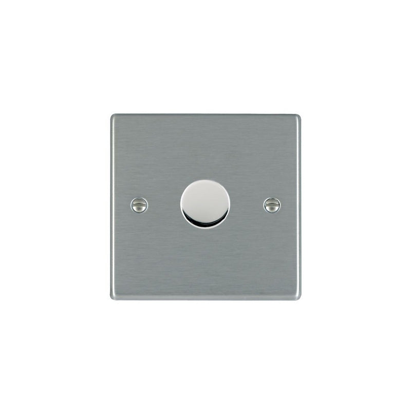 Hamilton 741X40 1 Gang 2 Way 400W On/Off Dimmer, Satin Steel