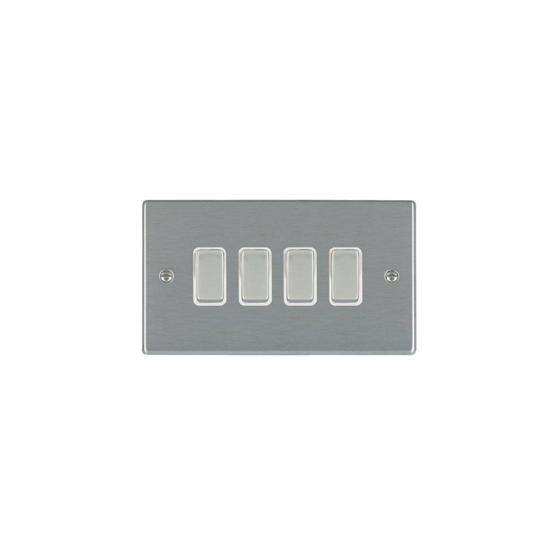 Hamilton 10AX 2 Way Rocker Switch - Satin Steel & Inserts
