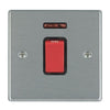 Hamilton 7445DPN-B 1 Gang 20A DP Red Rocker with Neon - Satin Steel & Black