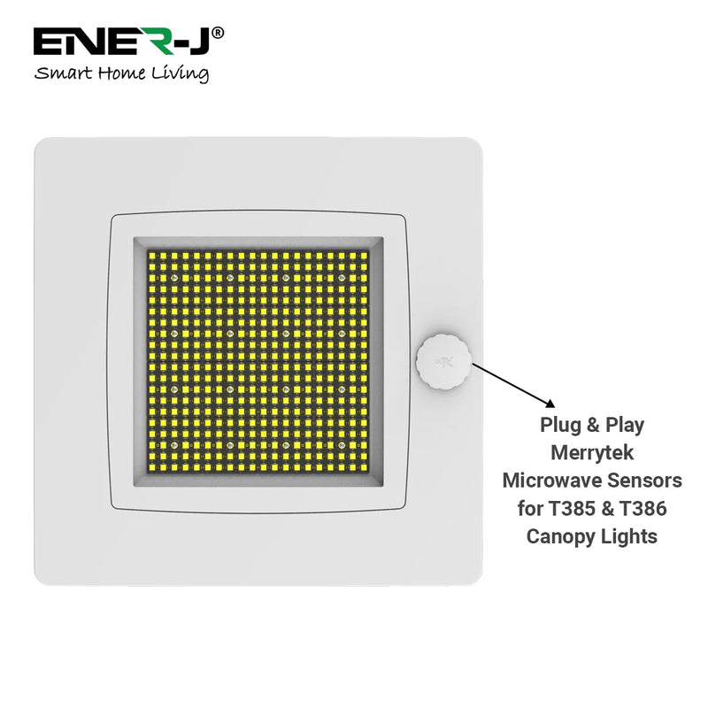 Ener J T386 IP65 150w Canopy Light with Dimmable Lifud Driver, 5700K, 400 X 400MM