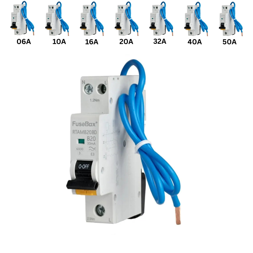 FuseBox Mini RCBO (Bi-Directional) – Type A, B Curve (6A–40A) | RTAM Series