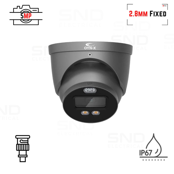 Eagle 5MP Fixed Lens Full-Colour Active Deterrent Turret Camera - Grey
