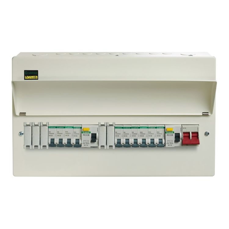 Crabtree Loadstar LSDR15BUB10 15 Way Dual RCD Consumer Unit with 2x 63A RCD, 10x MCB & 5x Metal Blanks