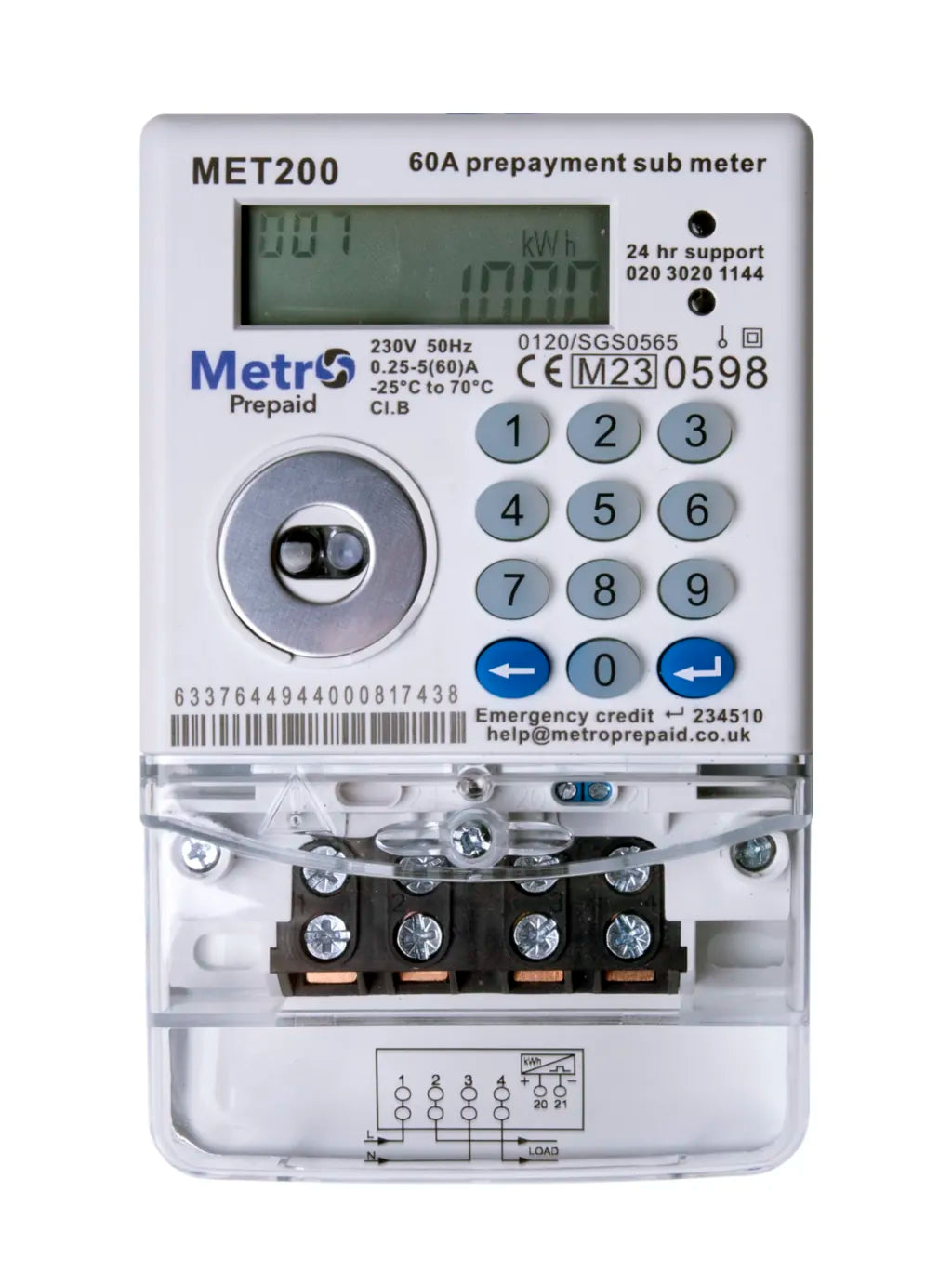 Metro MET200 Prepaid Digital Single Phase Meter