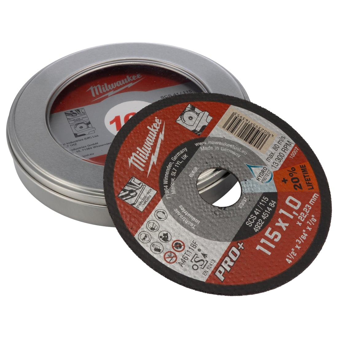 Milwaukee PRO+ SCS 41 115mm x 1mm Metal Cutting Discs - 10 Pack