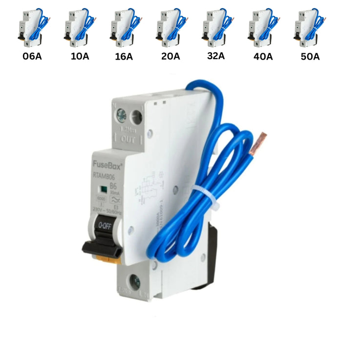 FuseBox Mini RCBO – Type A, B Curve (6A–40A) | RTAM Series