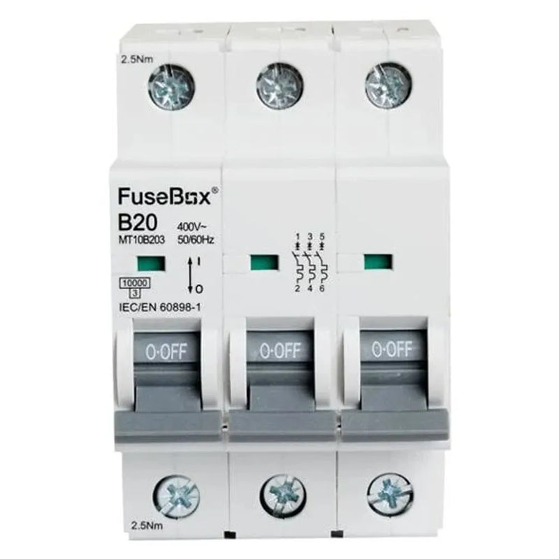 Fusebox Triple Pole MCB Type B, Curve B (06A-63A)