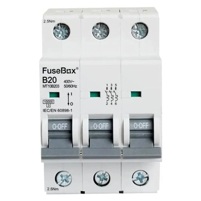 Fusebox Triple Pole MCB Type B, Curve B (06A-63A)